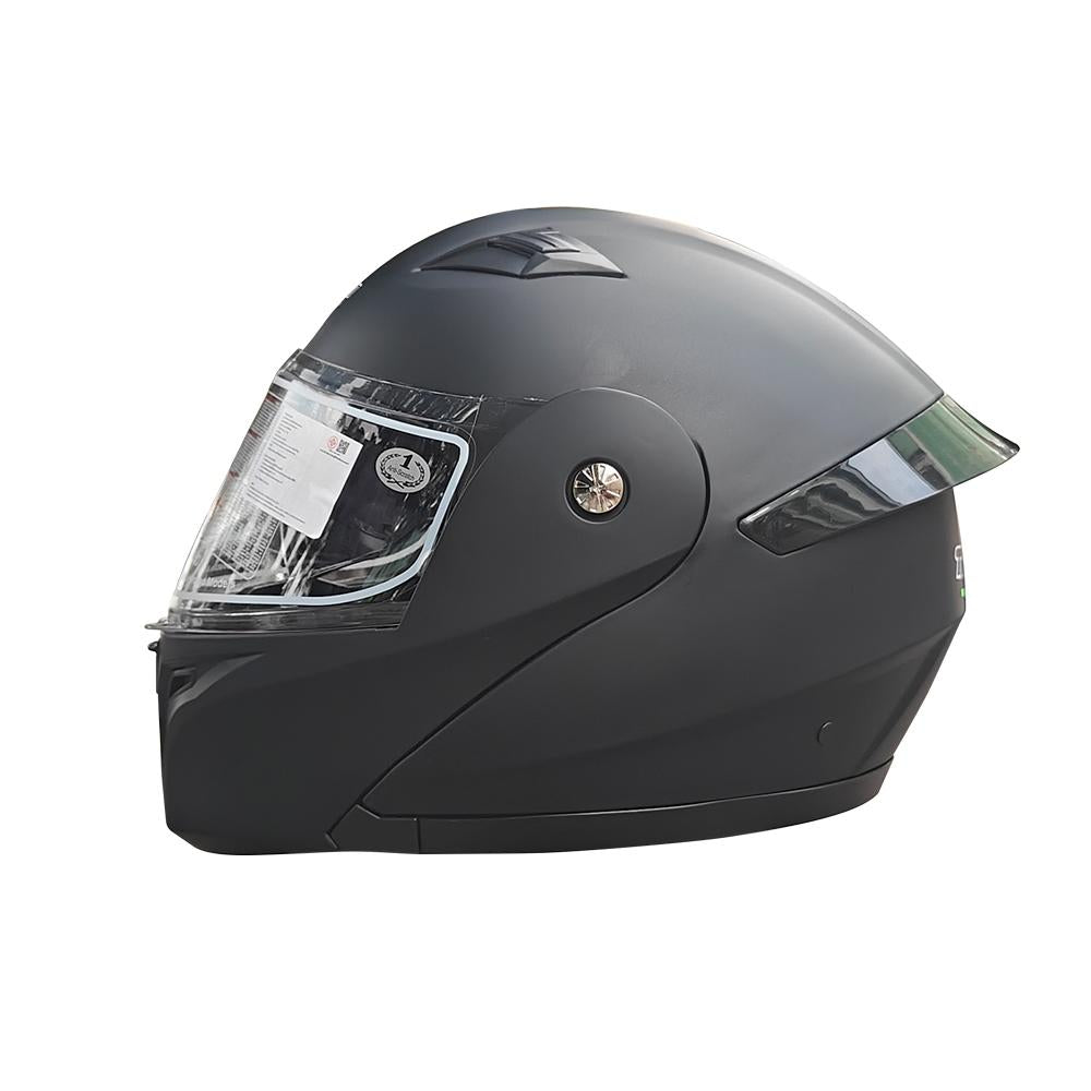 TUTTO 111 หมวกกันน็อคเปิดคาง หมวกันน๊อค หมวกกันน๊อคเต็มใบ Helmet กระจก2ชั้นHD สีดำด้าน