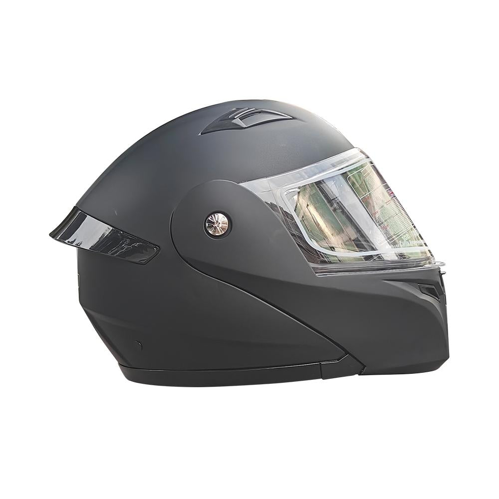 TUTTO 111 หมวกกันน็อคเปิดคาง หมวกันน๊อค หมวกกันน๊อคเต็มใบ Helmet กระจก2ชั้นHD สีดำด้าน