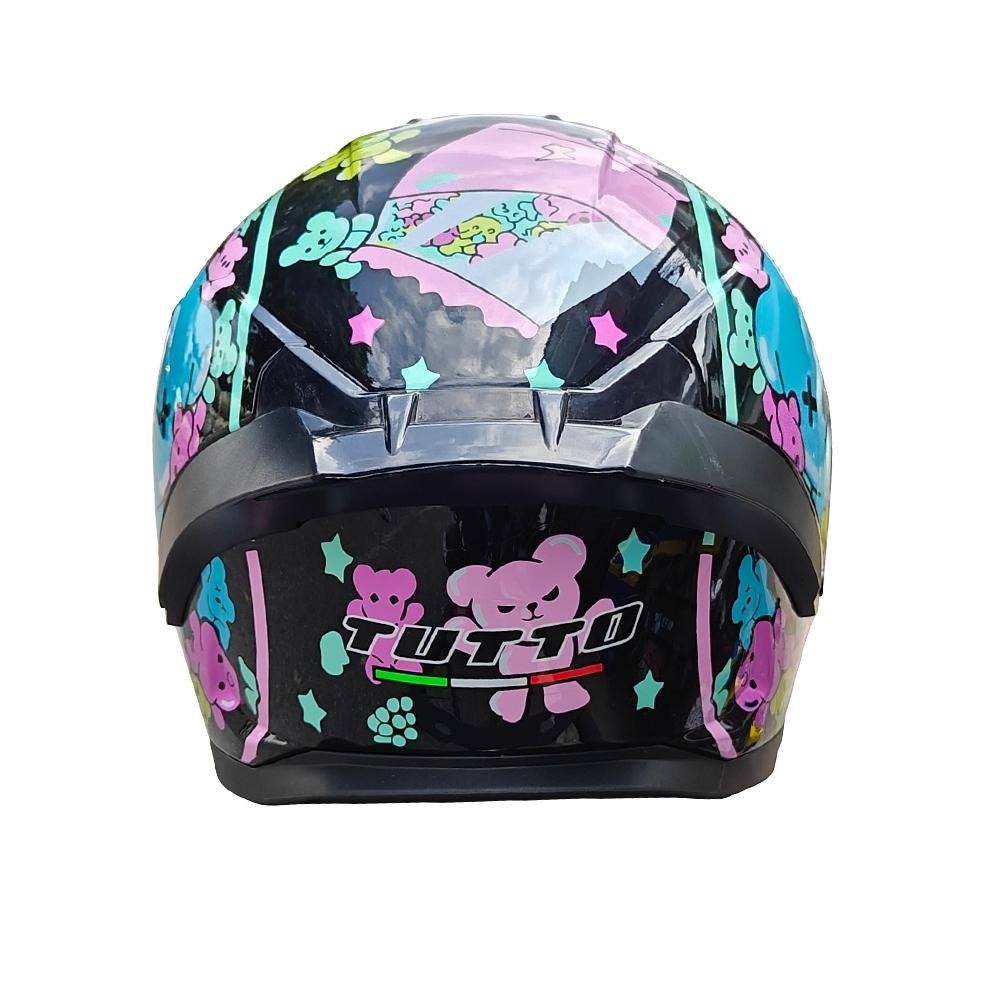 หมวกกันน็อคคู่รัก TUTTO K7 2025 รุ่น Doll Bear pink-white หมวกกันน็อคเต็มใบ ผู้หญิงน่ารัก วัสดุ ABS มาตรฐาน DOT ปลอดภัย แถมฟรี ถุงมือและปลอกแขนกันน้ำแข็ง