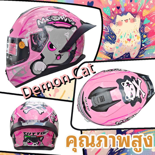 TUTTO K7 2025 หมวกกันน็อคคู่รัก สีสดใส น่ารัก หมวกกันน็อคเต็มใบสำหรับผู้หญิง หมวกกันน็อคให้แฟน วัสดุแข็งแรง ปลอดภัย