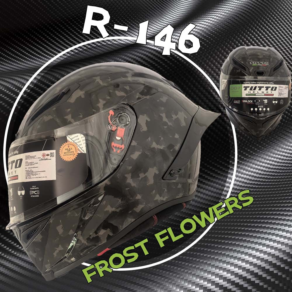 TUTTO K6 หมวกกันน็อคเต็มใบ ลาย FROST FLOWERS แข็งแรง สวมใส่สบาย ชิวทึบ