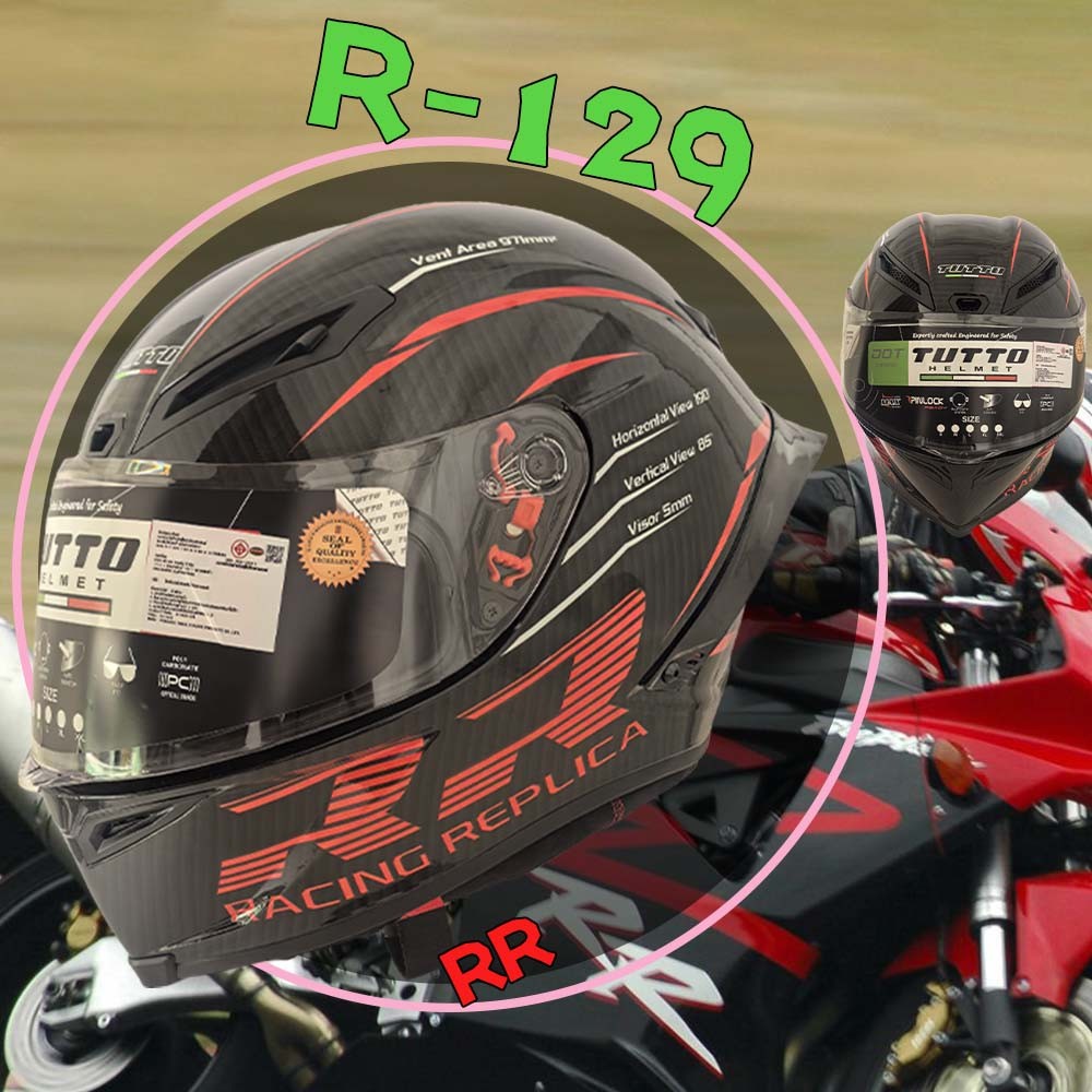 TUTTO K6 / RR หมวกกันน็อคเต็มใบ แข็งแรง สวมใส่สบาย ชิวทึบ