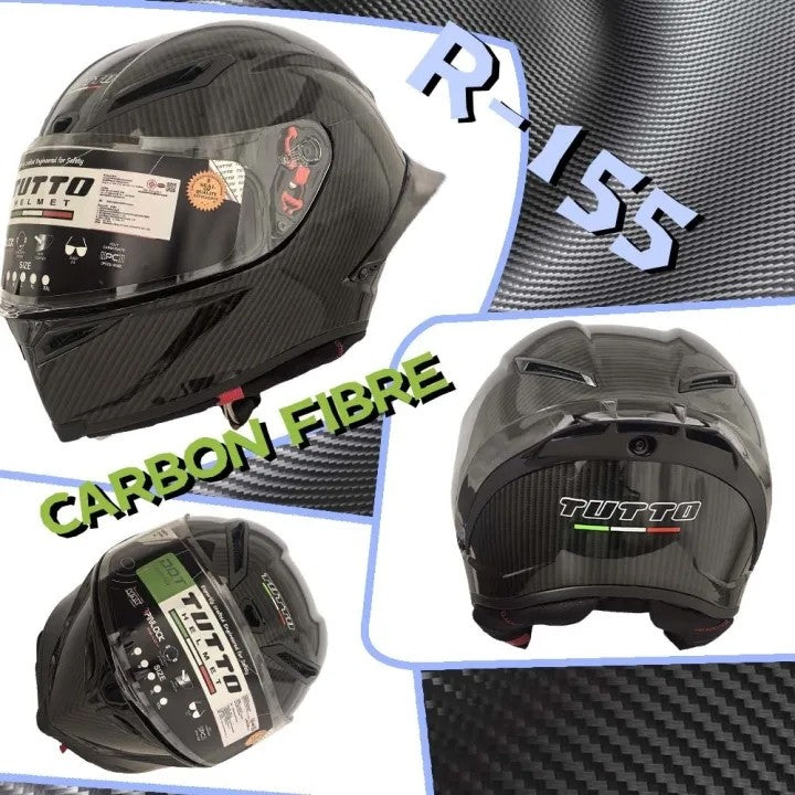 TUTTO K6 2025 Carbon Fiber Helmet | แถมฟรีชิวหน้า สปอยเลอร์ยาว หุ้มคาง