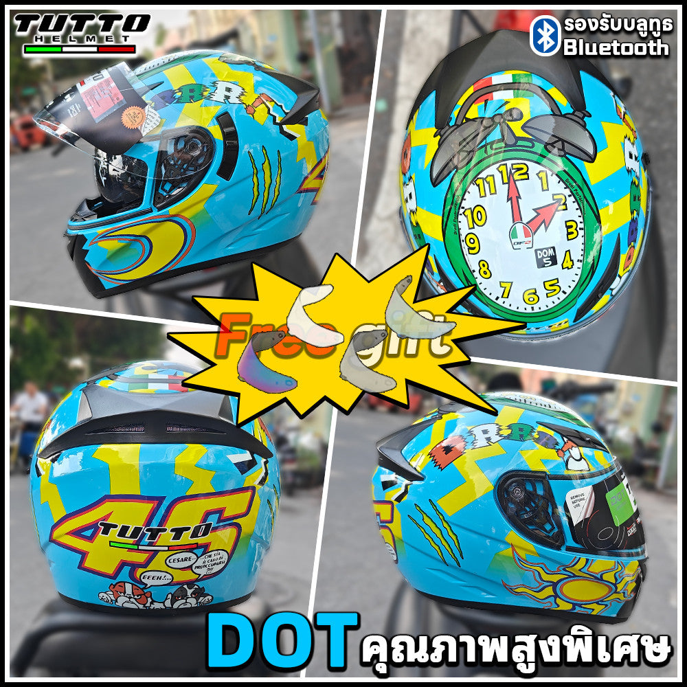 TUTTO K3 หมวกกันน็อคเต็มใบ แว่น2ชั้น | แถมฟรีชิวหน้า 200฿