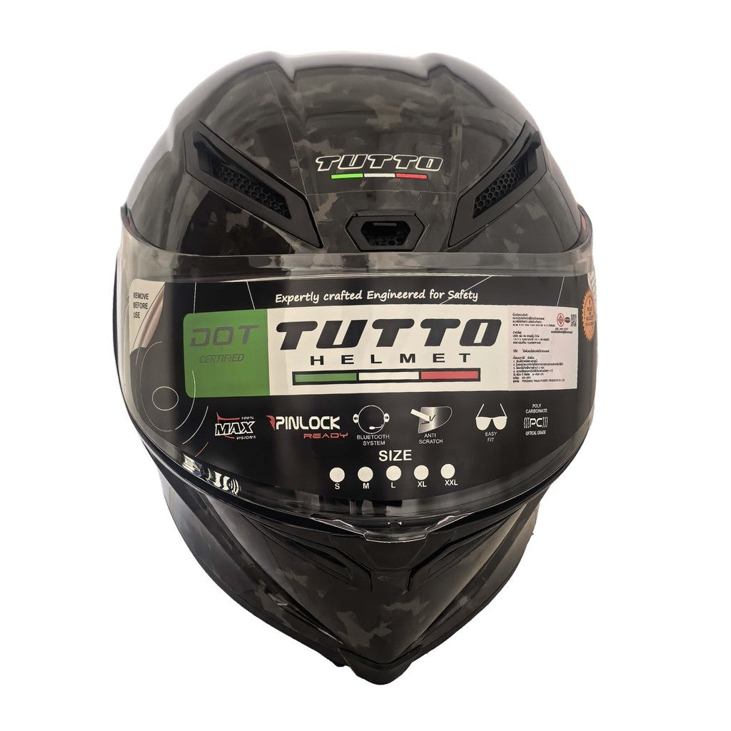 TUTTO K6 Full Face Helmet 2026 Black | แถมฟรีชิวหน้า นวมถอดซักได้