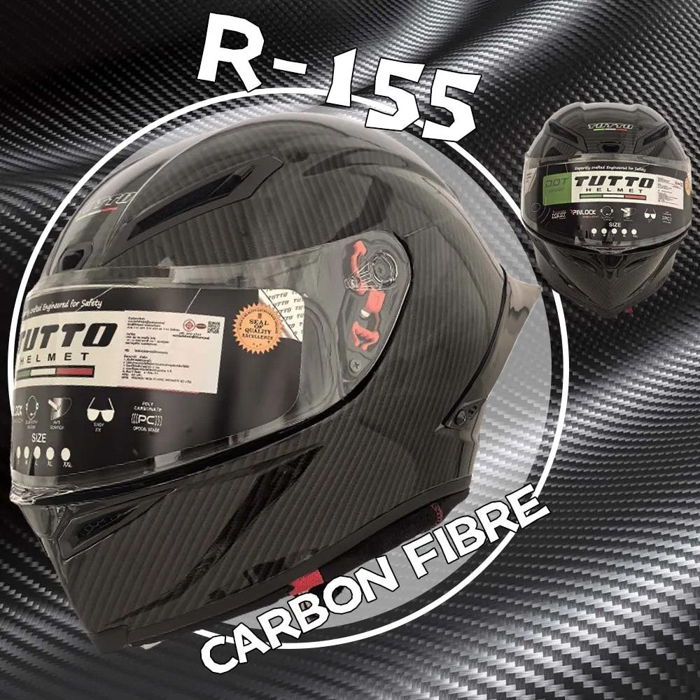 TUTTO K6 2025 Carbon Fiber Helmet | แถมฟรีชิวหน้า สปอยเลอร์ยาว หุ้มคาง