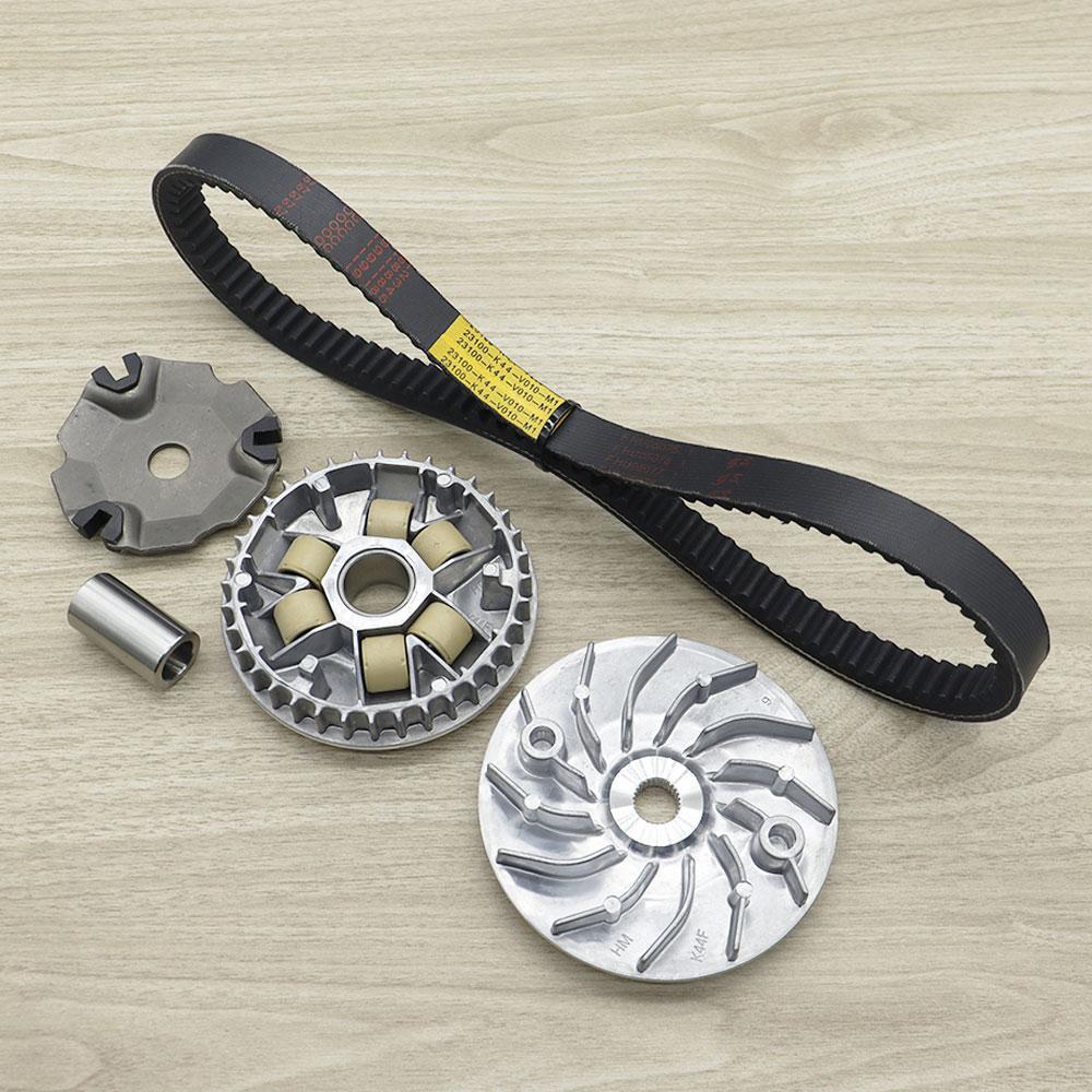 Front drive + belt for ZOOMERX NEW/SCOOPY-I LED/SCOOPY-I/MOOVE. Drive wheel set, drive face with roller weights, original variator. Code K44