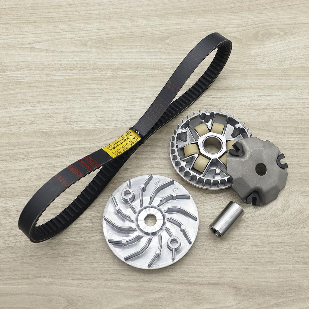 Front drive + belt for ZOOMERX NEW/SCOOPY-I LED/SCOOPY-I/MOOVE. Drive wheel set, drive face with roller weights, original variator. Code K44