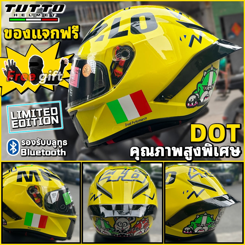 TUTTO K6 หมวกกันน็อคเต็มใบ | ใช้โค้ดลด 20% | ชิวทึบ กันลม กันน้ำ กันแสงสะท้อน
