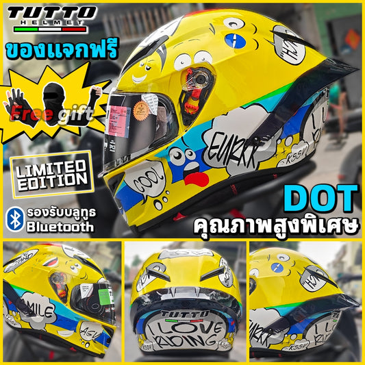 TUTTO K6 หมวกกันน็อคเต็มใบ ขายดี ออกแบบสำหรับผู้หญิง แข็งแรง สวมใส่สบาย แถมฟรี3เด้ง